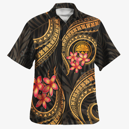 Federated States Of Micronesia Hawaiian Shirt Polynesian Gold Plumeria