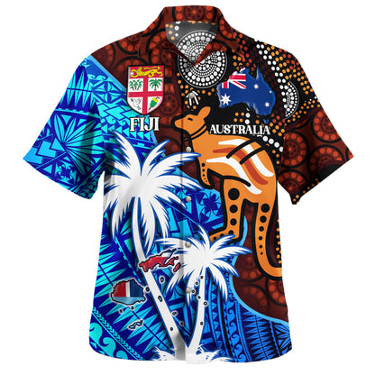Fiji Custom Personalised Hawaiian Shirt Seal With Map Fijian Tapa Patterns