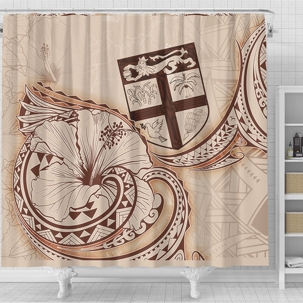 Fiji Shower Curtain Hibiscus Flower Vintage Style