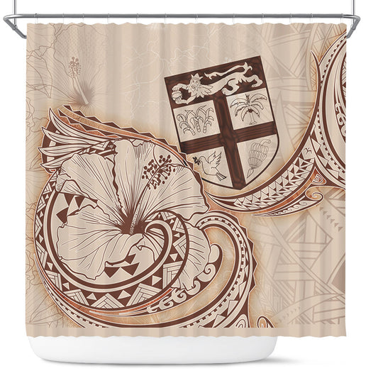 Fiji Shower Curtain Hibiscus Flower Vintage Style