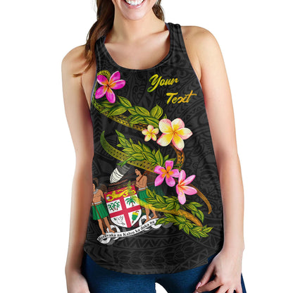Fiji Women Tank Custom Plumeria Tribal