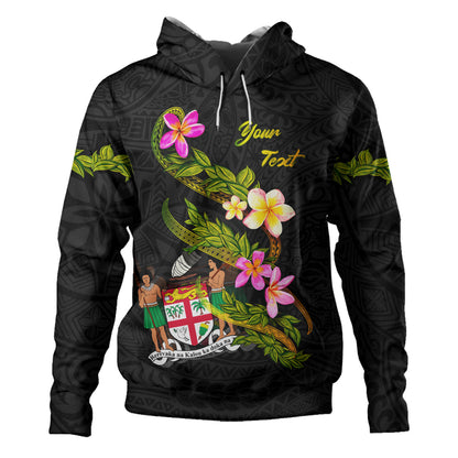 Fiji Hoodie Custom Plumeria Tribal