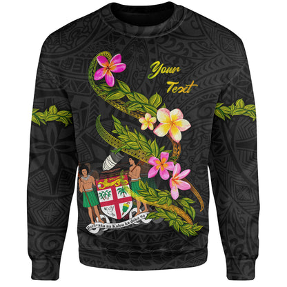 Fiji Sweatshirt Custom Plumeria Tribal