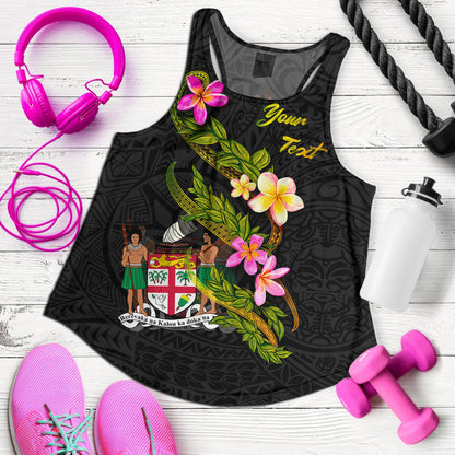 Fiji Women Tank Custom Plumeria Tribal