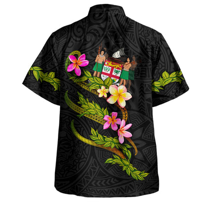 Fiji Hawaiian Shirt Custom Plumeria Tribal