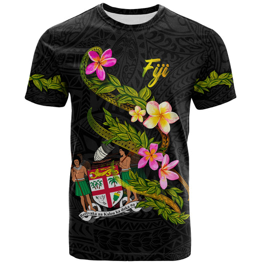 Fiji T-Shirt Custom Plumeria Tribal