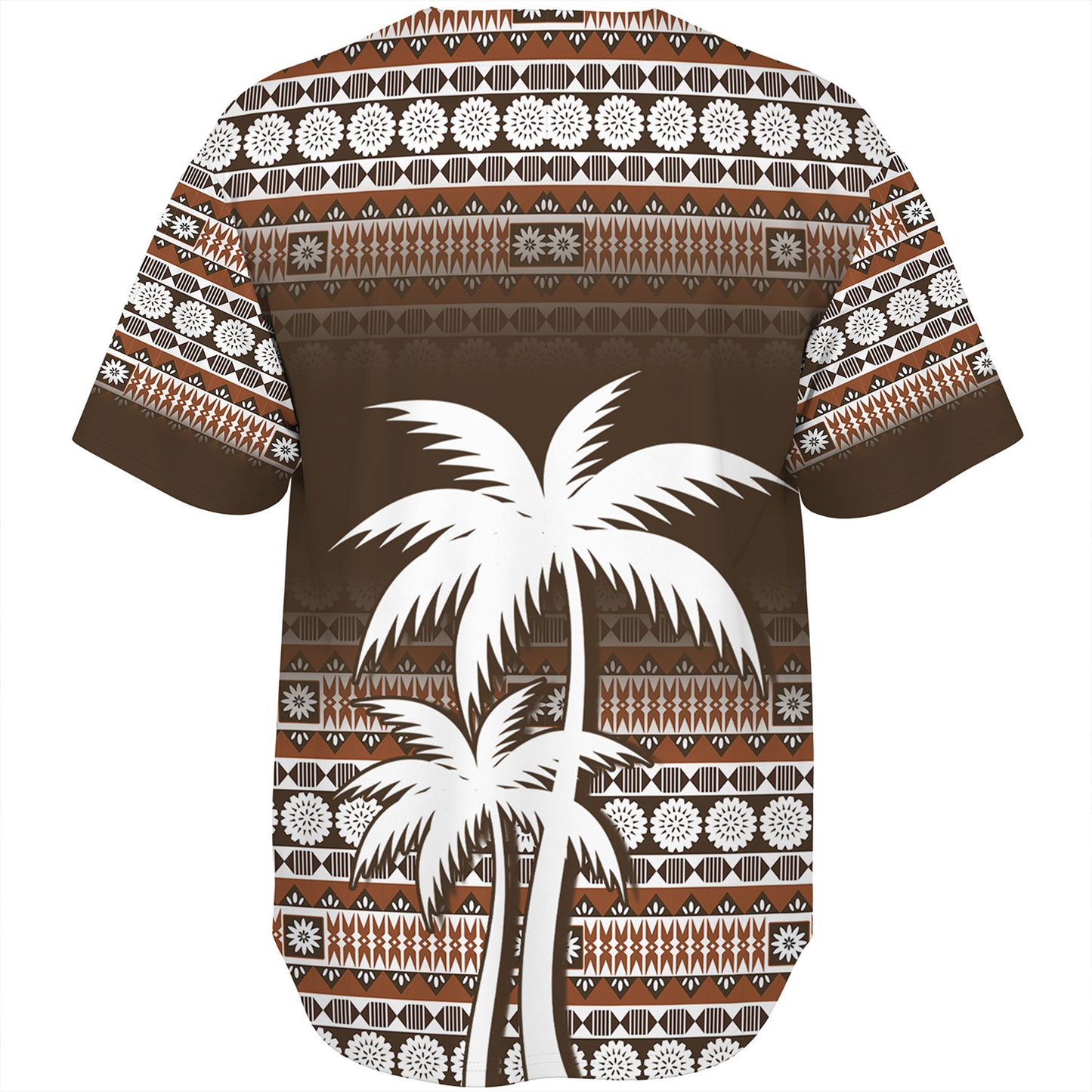 Fiji Baseball Shirt Custom Bula Fiji Masi Brown Patterns