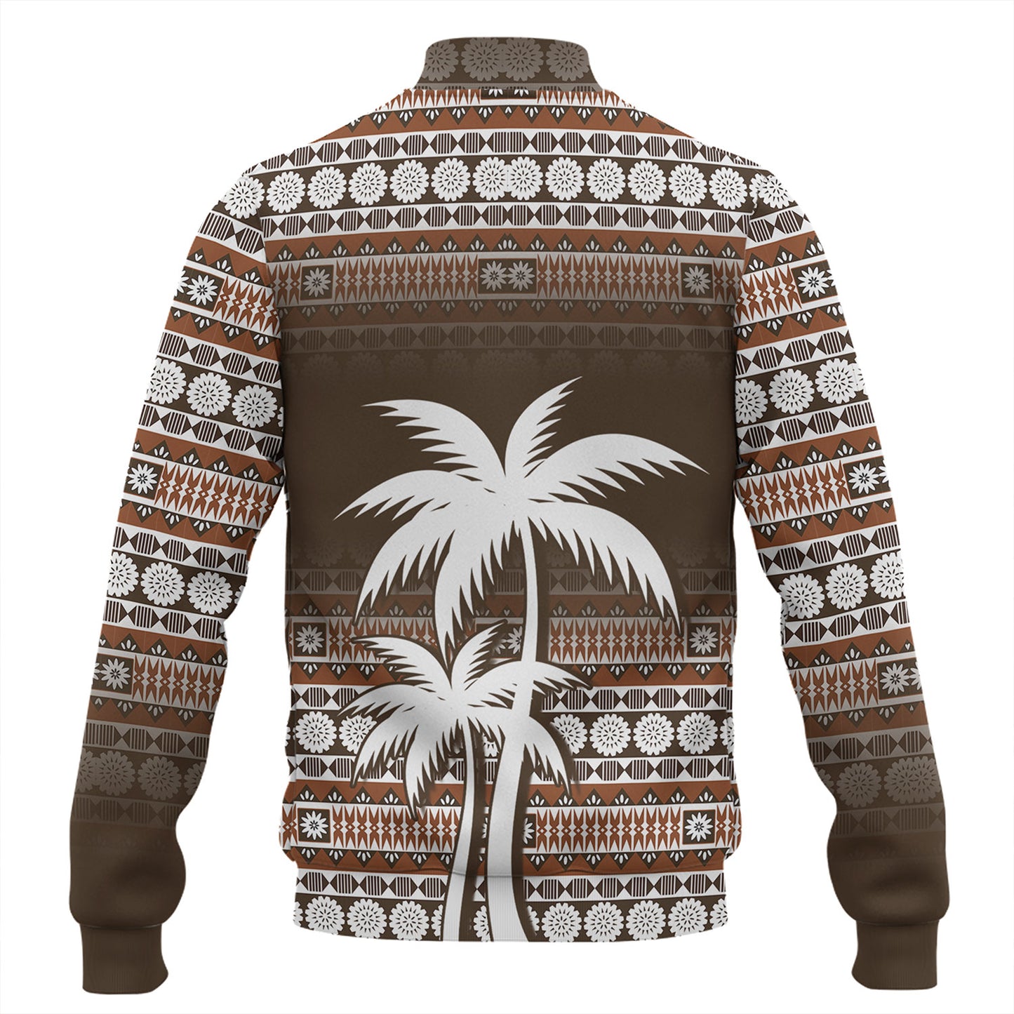 Fiji Baseball Jacket Custom Bula Fiji Masi Brown Patterns