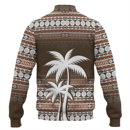 Fiji Baseball Jacket Custom Bula Fiji Masi Brown Patterns