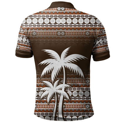 Fiji Polo Shirt Custom Bula Fiji Masi Brown Patterns