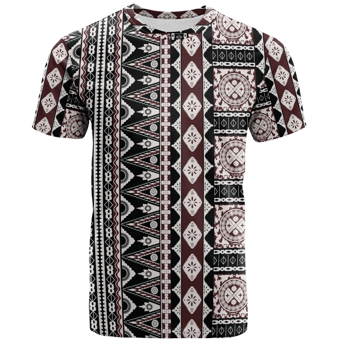 Fiji T-Shirt Bula Fiji Masi Motif Brown Color Design