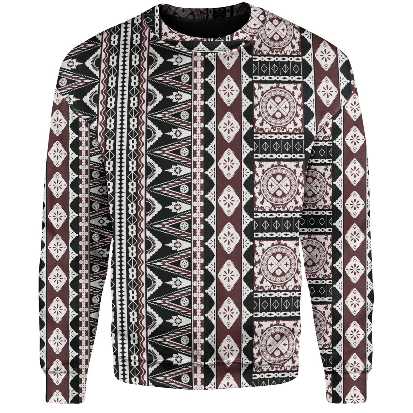 Fiji Sweatshirt Bula Fiji Masi Motif Brown Color Design