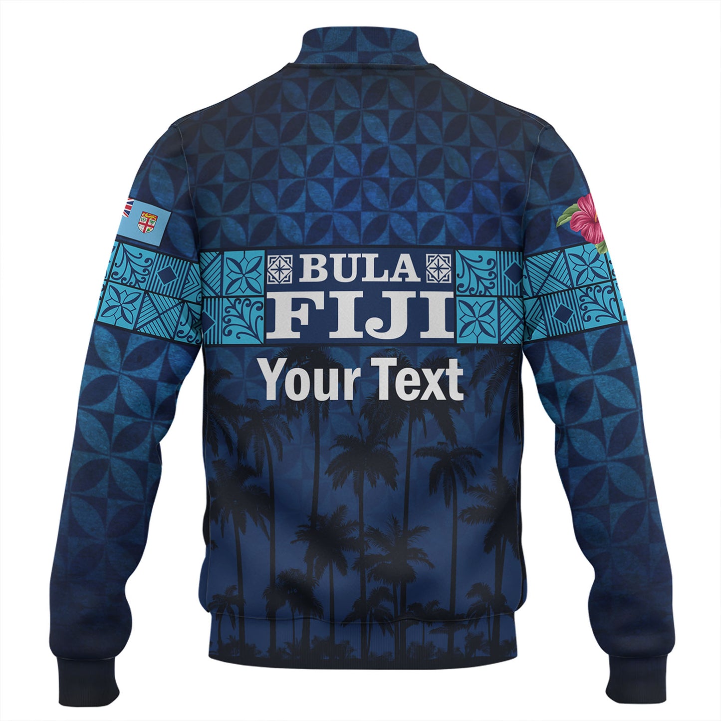 Fiji Baseball Jacket - Custom Bula Fiji Masi Palm Tree Design