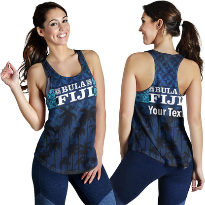 Fiji Women Tank - Custom Bula Fiji Masi Palm Tree Design