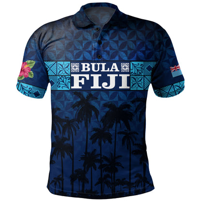 Fiji Polo Shirt - Custom Bula Fiji Masi Palm Tree Design