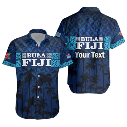 Fiji Short Sleeve Shirt - Custom Bula Fiji Masi Palm Tree Design