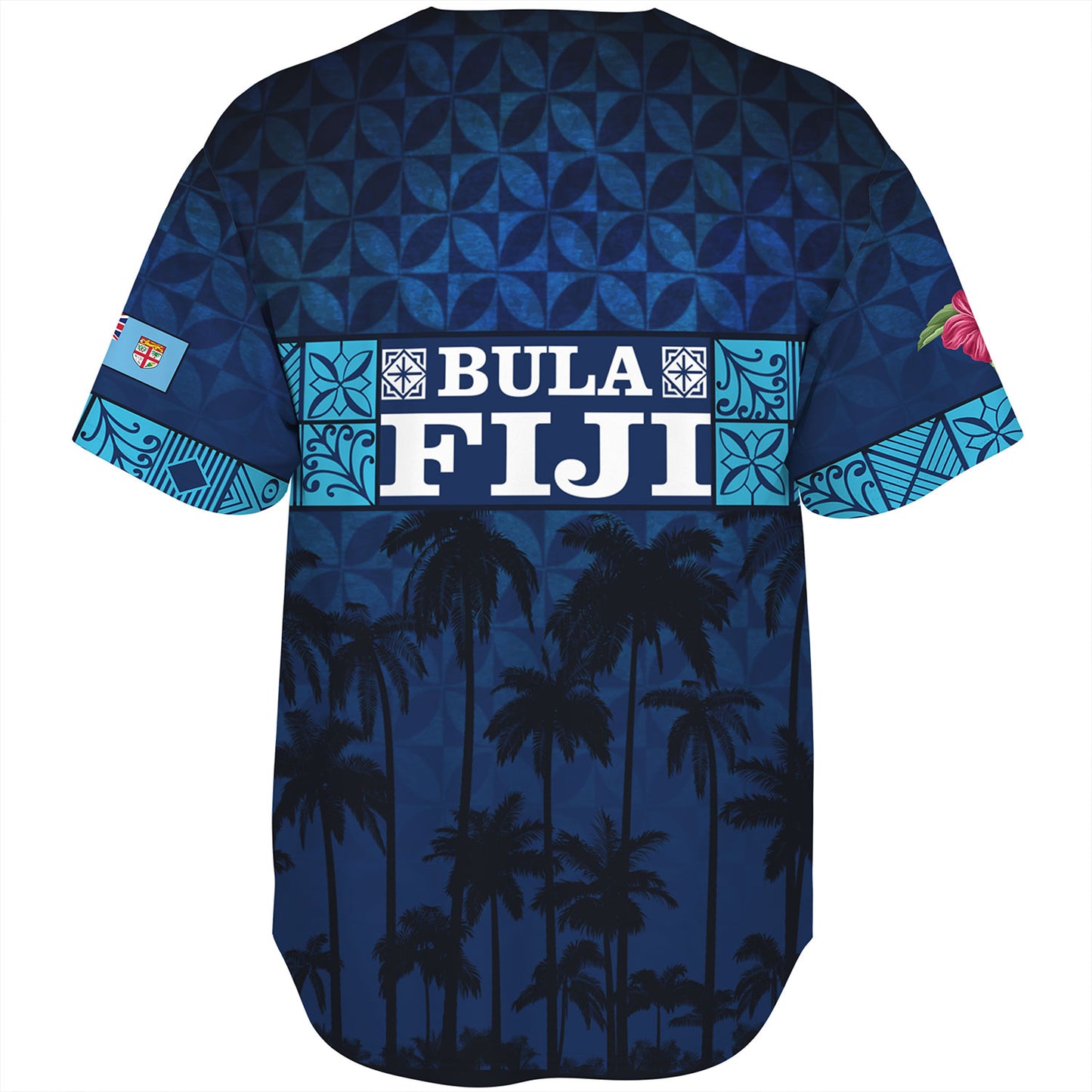 Fiji Baseball Shirt - Custom Bula Fiji Masi Palm Tree Design