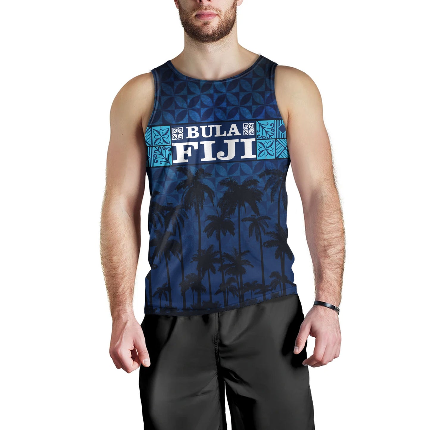 Fiji Tank Top - Custom Bula Fiji Masi Palm Tree Design