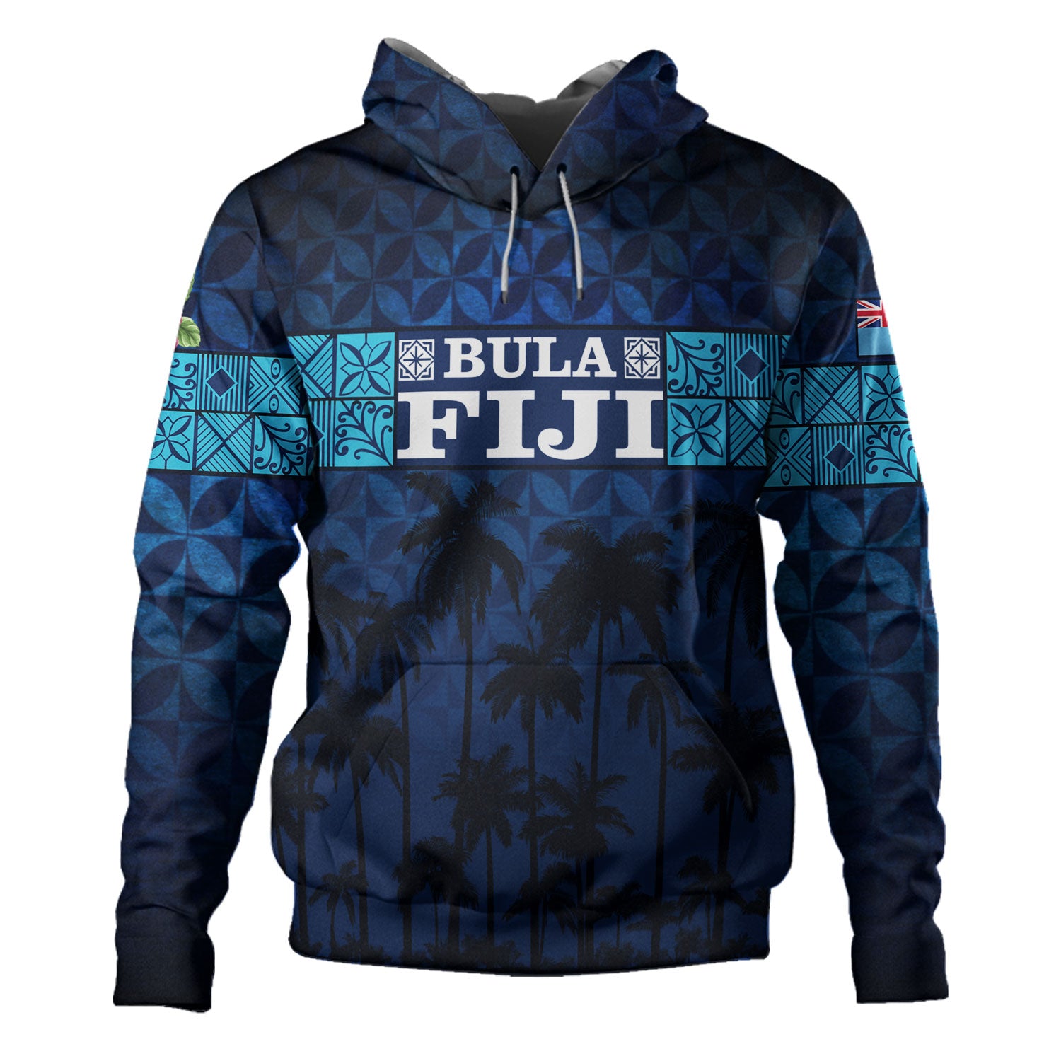 Fiji Hoodie - Custom Bula Fiji Masi Palm Tree Design