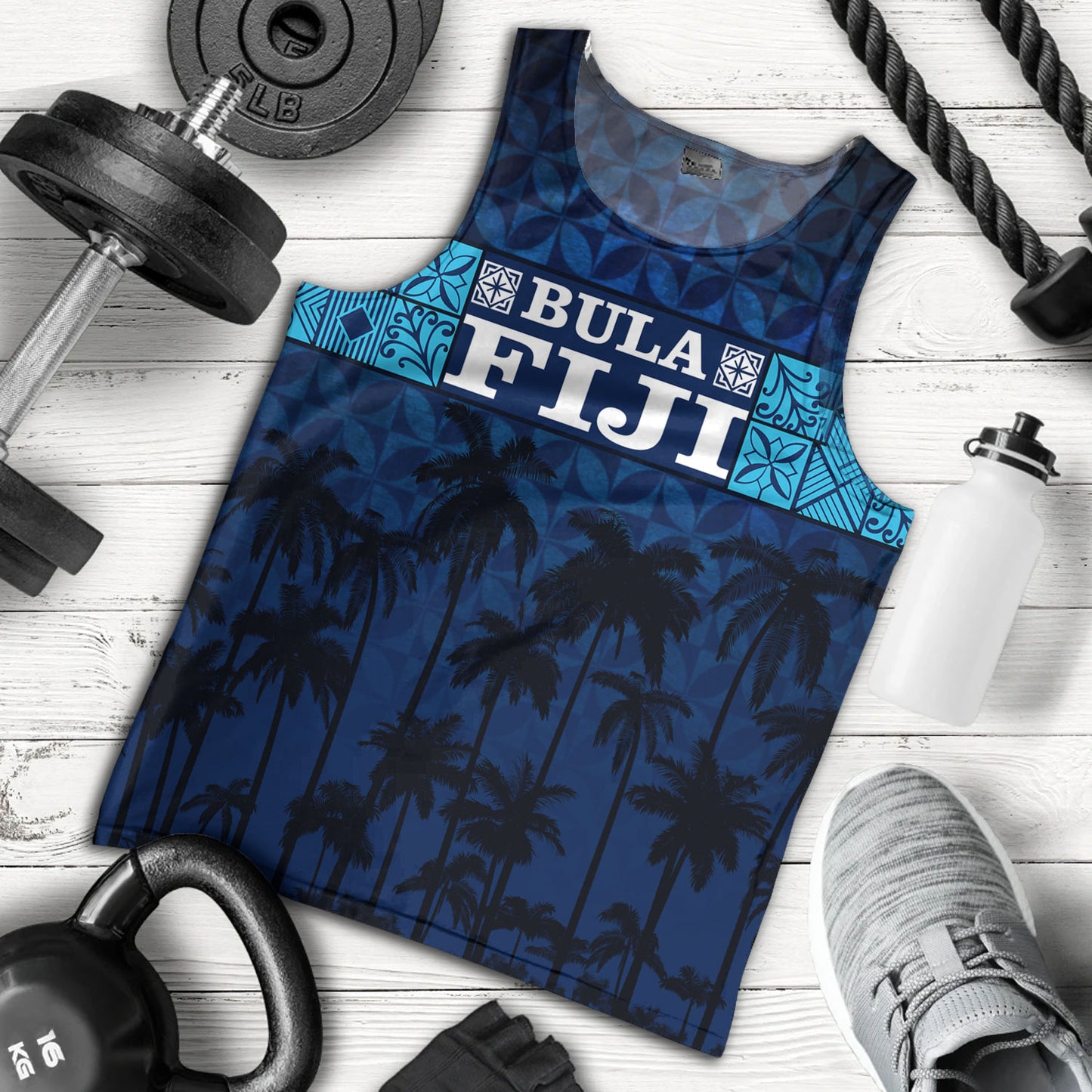 Fiji Tank Top - Custom Bula Fiji Masi Palm Tree Design