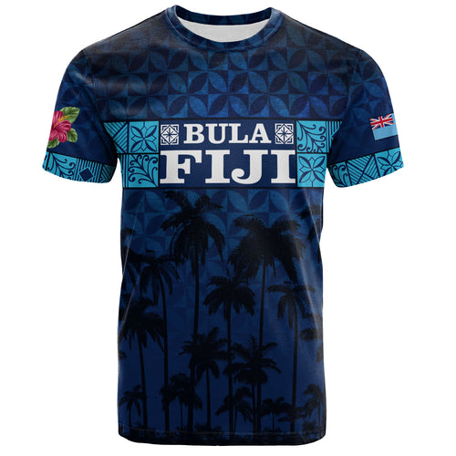 Fiji T-Shirt - Custom Bula Fiji Masi Palm Tree Design