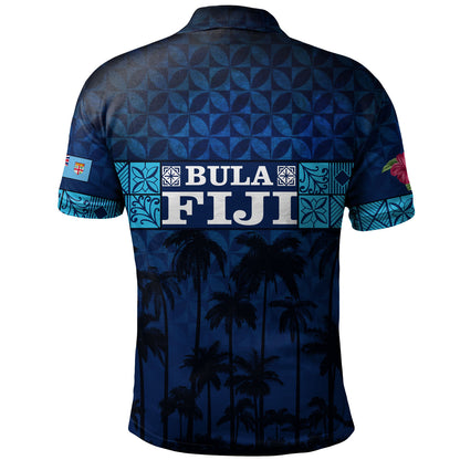Fiji Polo Shirt - Custom Bula Fiji Masi Palm Tree Design