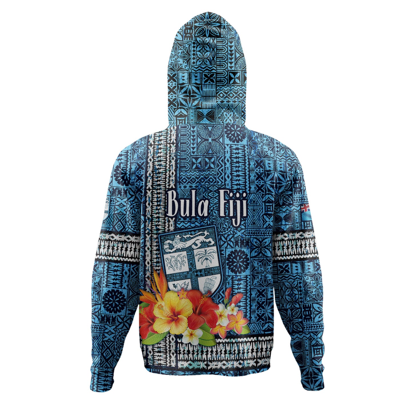 Fiji Hoodie Bula Fiji Masi Tropical Flowers Special Design