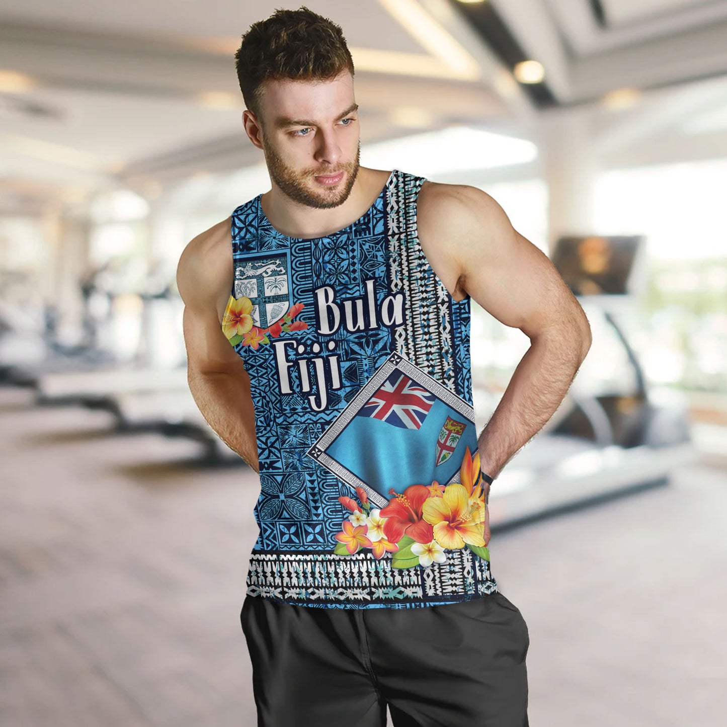 Fiji Tank Top Bula Fiji Masi Tropical Flowers Special Design