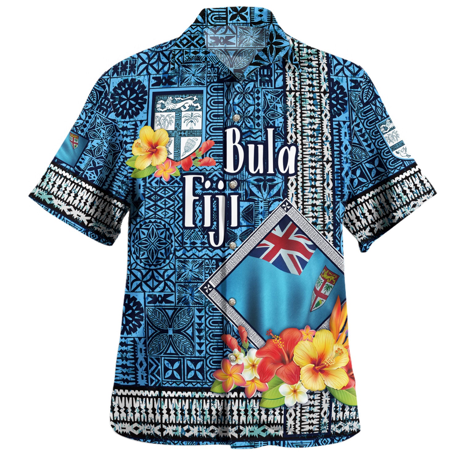Fiji Hawaiian Shirt Bula Tattoo Art