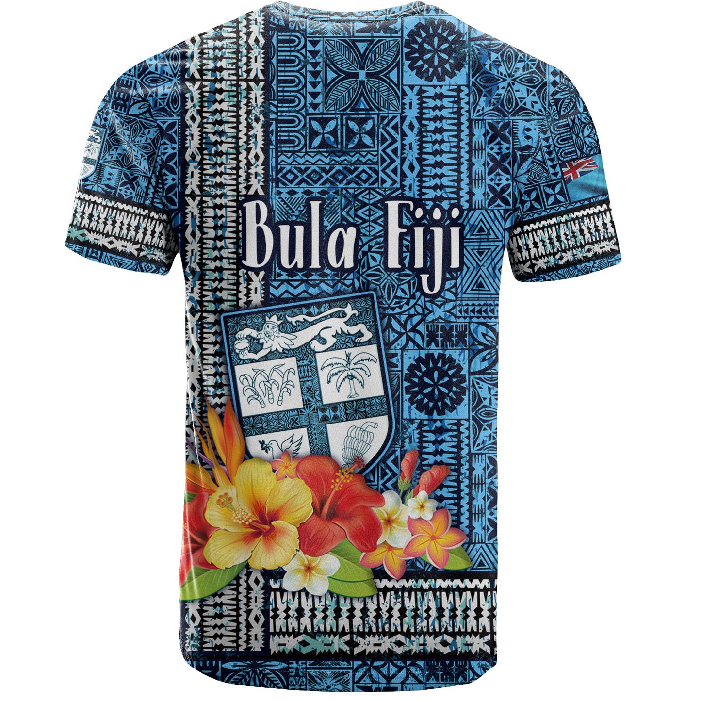 Fiji T-Shirt Bula Fiji Masi Tropical Flowers Special Design