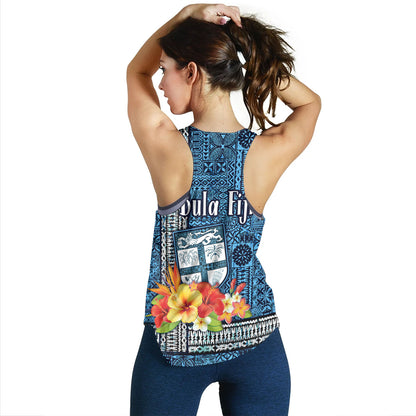 Fiji Women Tank Bula Fiji Masi Tropical Flowers Special Design