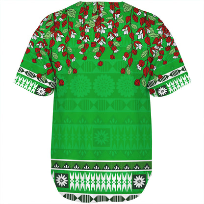 Fiji Baseball Shirt Bula Fiji Masi With Tagimaucia Flowers