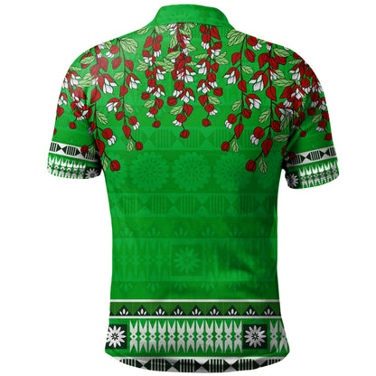 Fiji Polo Shirt Bula Fiji Masi With Tagimaucia Flowers