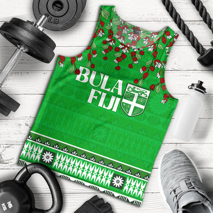 Fiji Tank Top Bula Fiji Masi With Tagimaucia Flowers