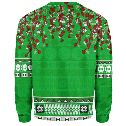 Fiji Sweatshirt Bula Fiji Masi With Tagimaucia Flowers