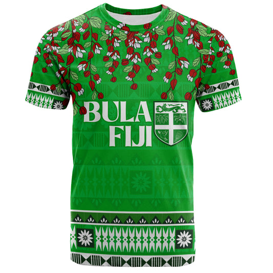 Fiji T-Shirt Bula Fiji Masi With Tagimaucia Flowers