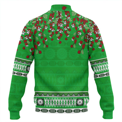 Fiji Baseball Jacket Bula Fiji Masi With Tagimaucia Flowers