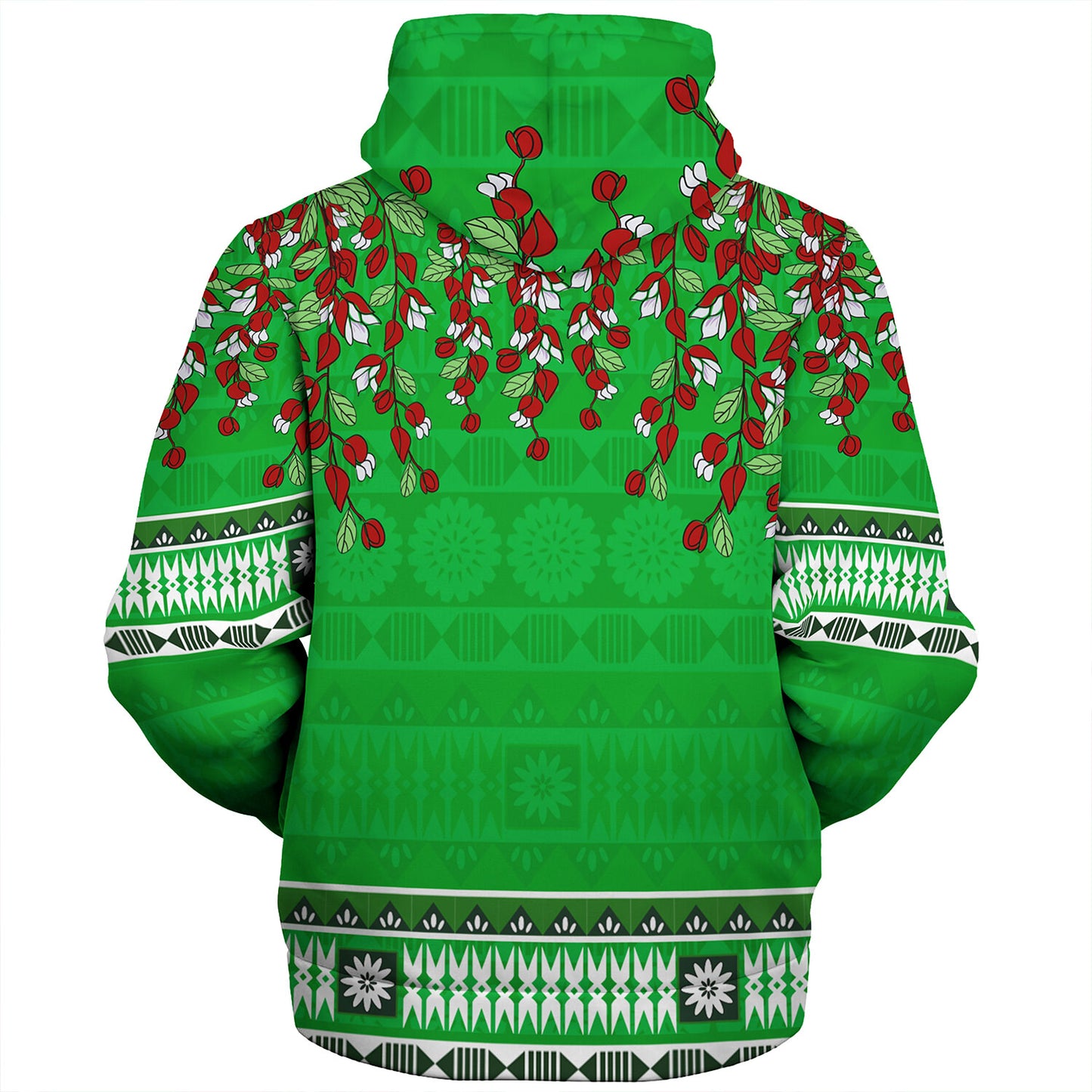 Fiji Sherpa Hoodie Bula Fiji Masi With Tagimaucia Flowers