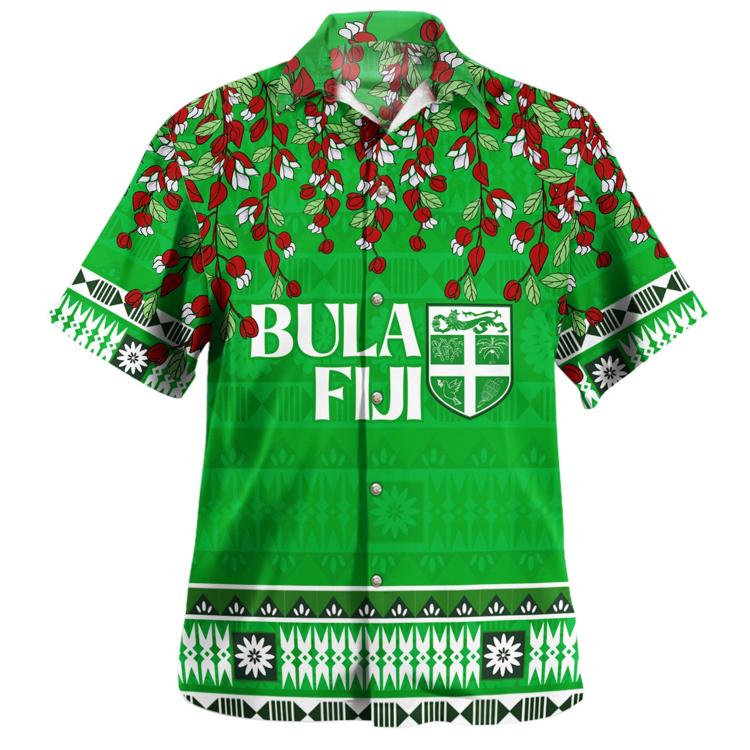 Fiji Hawaiian Shirt Bula Fiji Masi With Tagimaucia Flowers