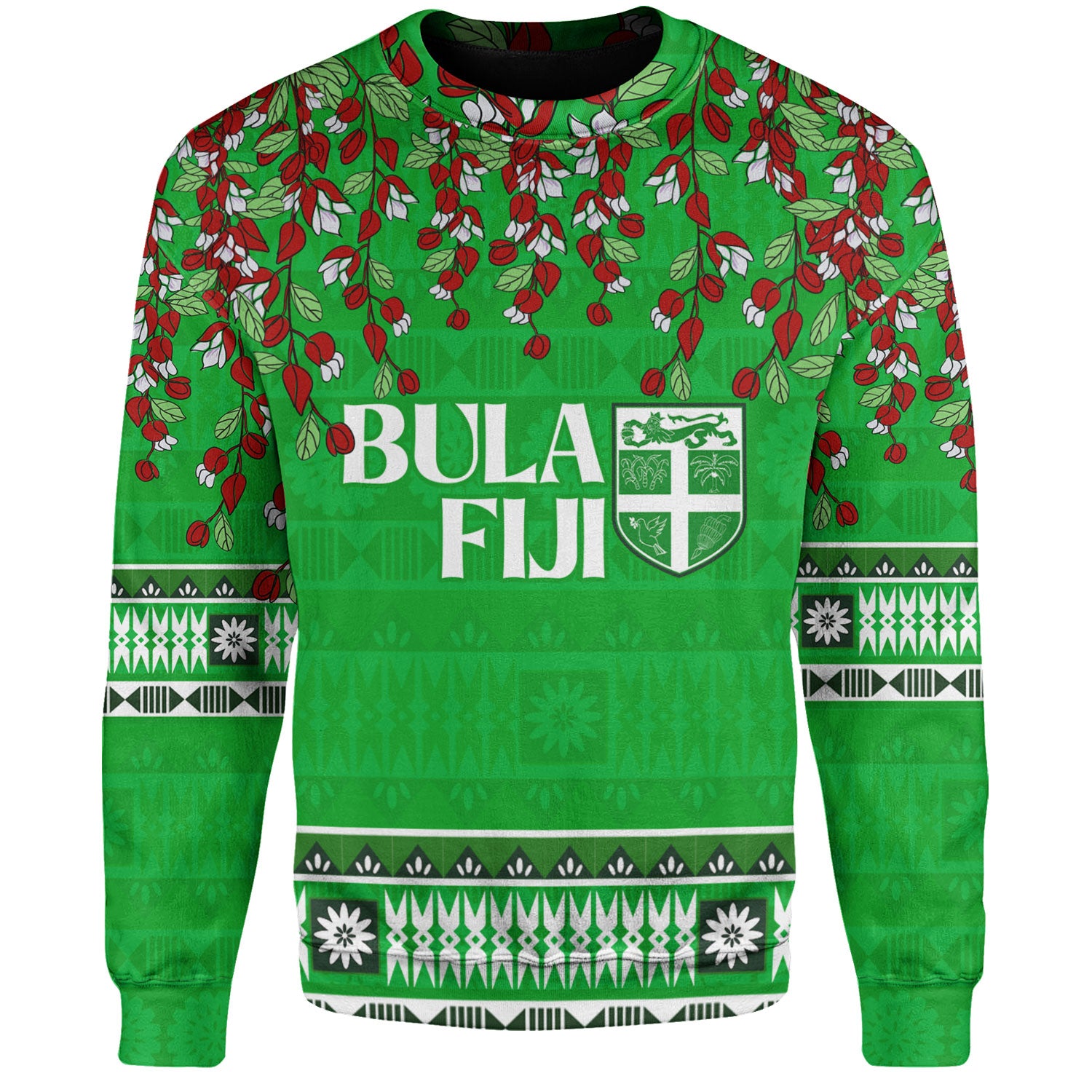 Fiji Sweatshirt Bula Fiji Masi With Tagimaucia Flowers