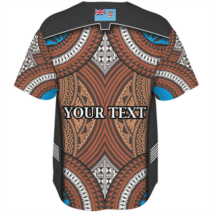 Fiji Baseball Shirt Custom Bula Fiji Rugby Tapa Design