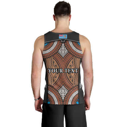 Fiji Tank Top Custom Bula Fiji Rugby Tapa Design