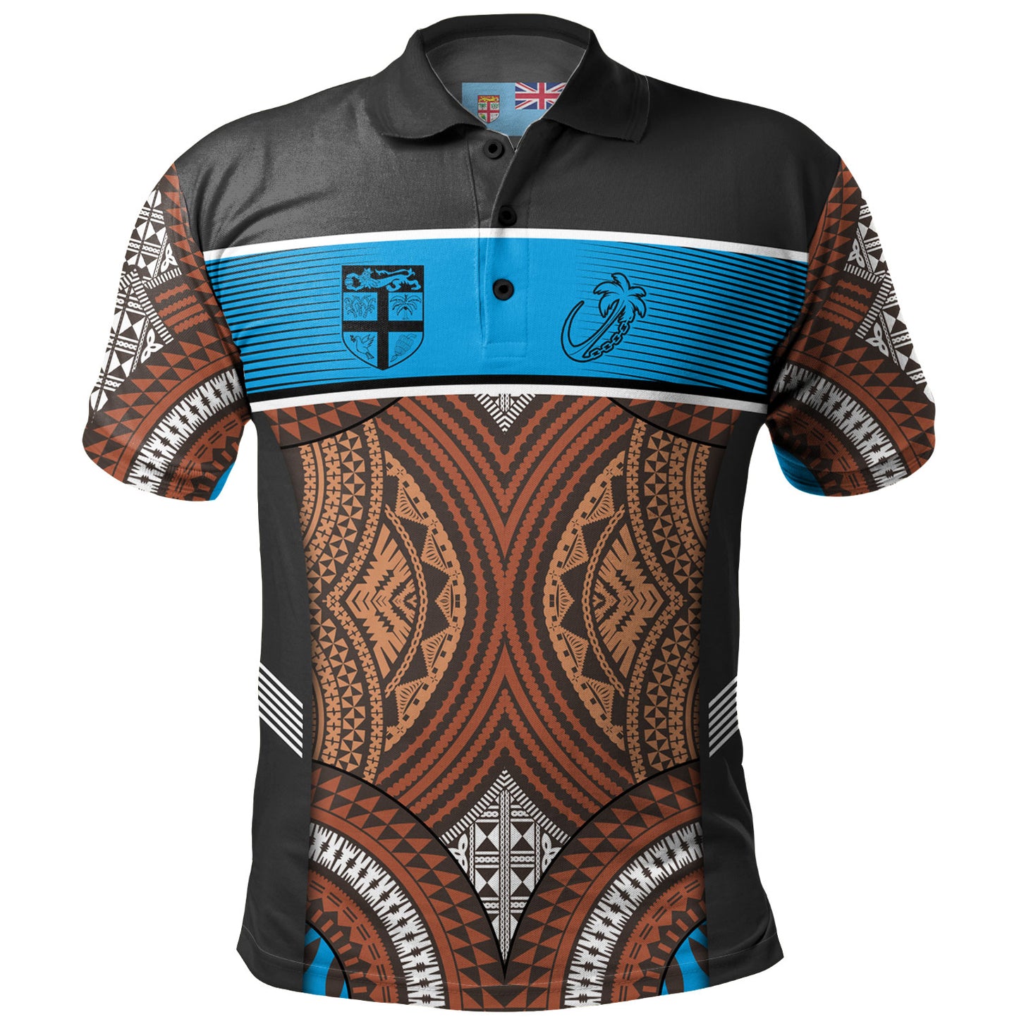 Fiji Polo Shirt Custom Bula Fiji Rugby Tapa Design