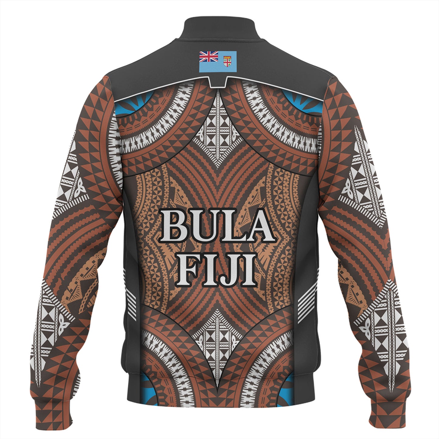 Fiji Baseball Jacket Custom Bula Fiji Rugby Tapa Design