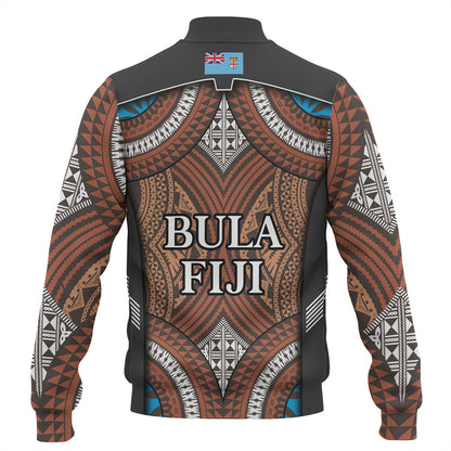 Fiji Baseball Jacket Custom Bula Fiji Rugby Tapa Design