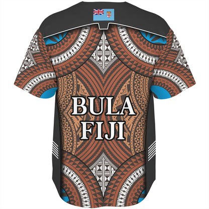 Fiji Baseball Shirt Custom Bula Fiji Rugby Tapa Design