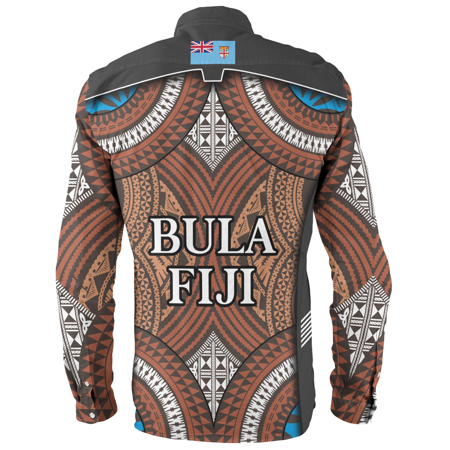Fiji Long Sleeve Shirt Custom Bula Fiji Rugby Tapa Design