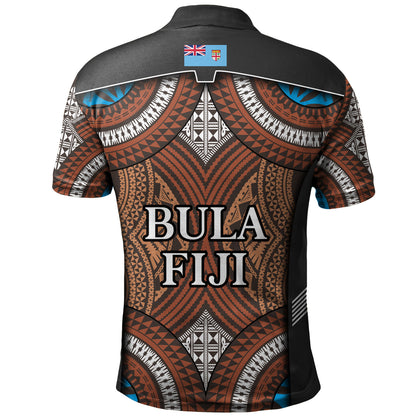 Fiji Polo Shirt Custom Bula Fiji Rugby Tapa Design