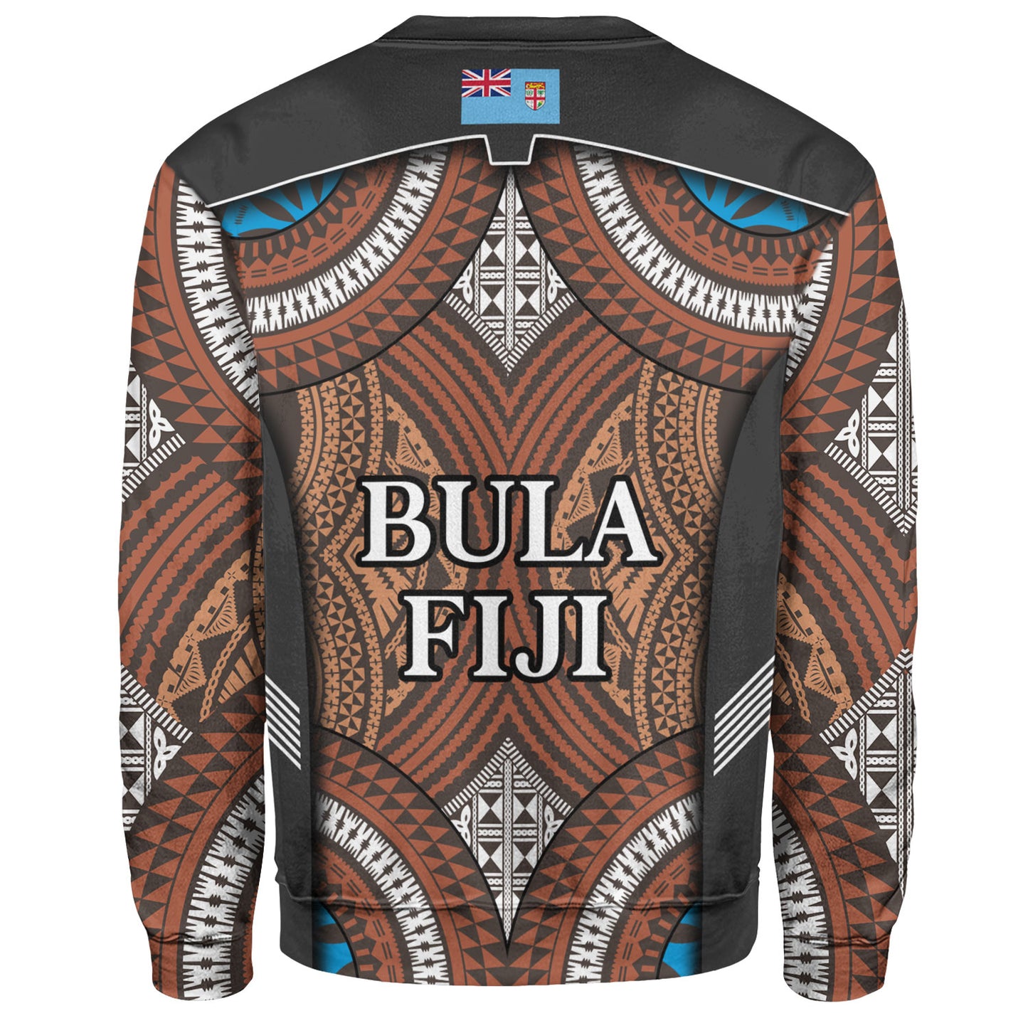 Fiji Sweatshirt Custom Bula Fiji Rugby Tapa Design