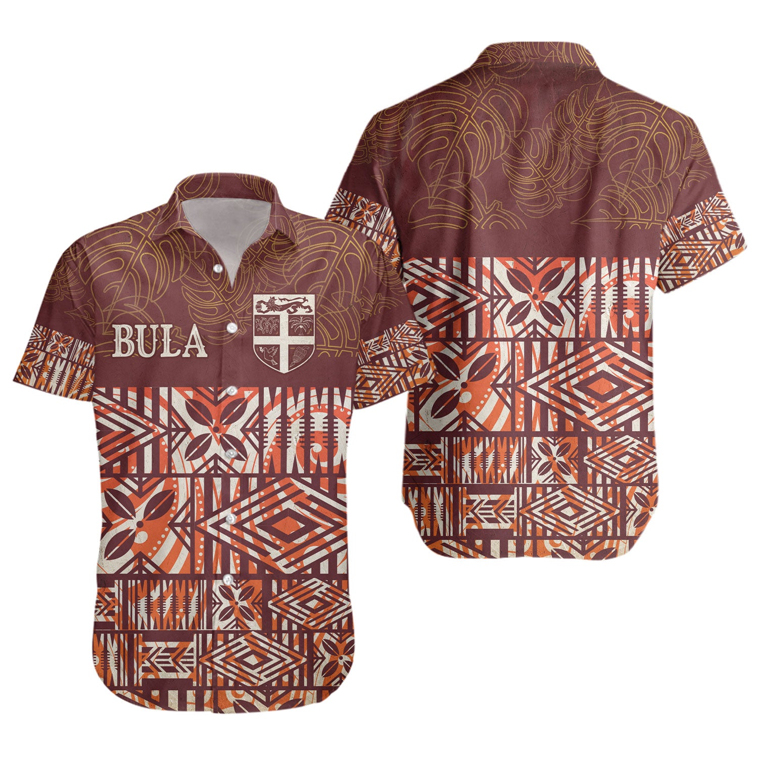 Fiji Short Sleeve Shirt Bula Fiji Wear Vintage Style